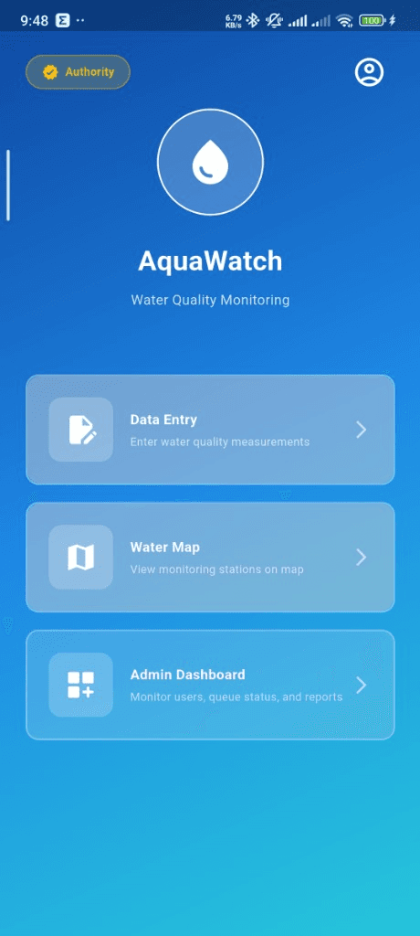 AquaWatch System - Screenshot 1 - Mobile App Development by Md. Sayedul Marsalin