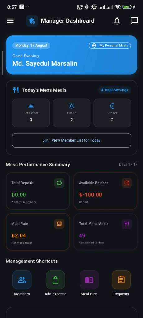 Meal Assistant AI - Screenshot 1 - Mobile App Development by Md. Sayedul Marsalin